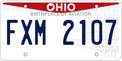 OH license plate FXM2107