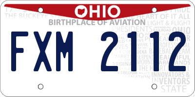 OH license plate FXM2112