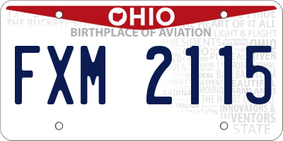 OH license plate FXM2115