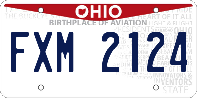 OH license plate FXM2124