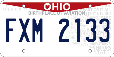 OH license plate FXM2133
