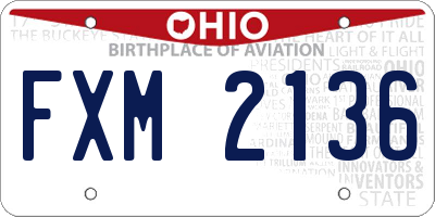 OH license plate FXM2136