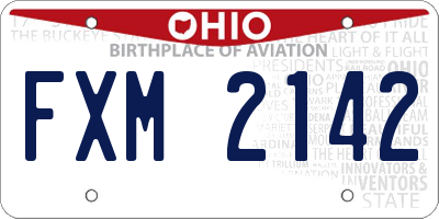 OH license plate FXM2142