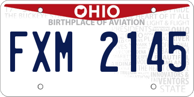 OH license plate FXM2145