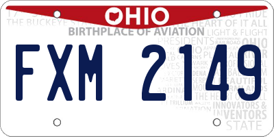 OH license plate FXM2149