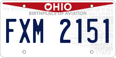 OH license plate FXM2151