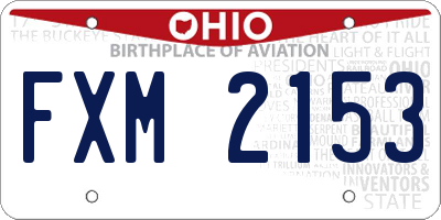 OH license plate FXM2153