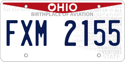 OH license plate FXM2155