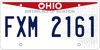 OH license plate FXM2161