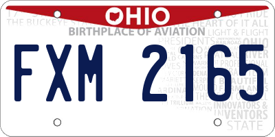 OH license plate FXM2165