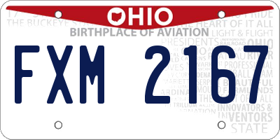 OH license plate FXM2167