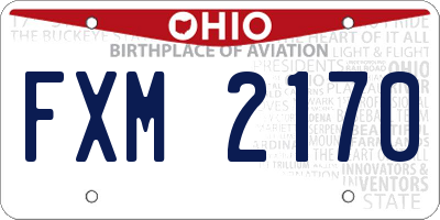 OH license plate FXM2170
