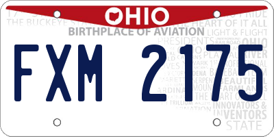 OH license plate FXM2175