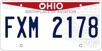 OH license plate FXM2178