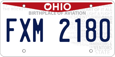 OH license plate FXM2180