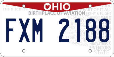 OH license plate FXM2188