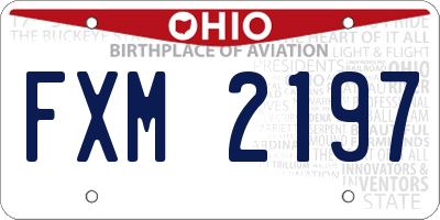 OH license plate FXM2197