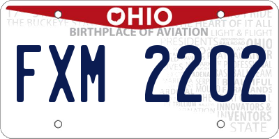 OH license plate FXM2202
