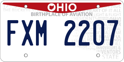 OH license plate FXM2207