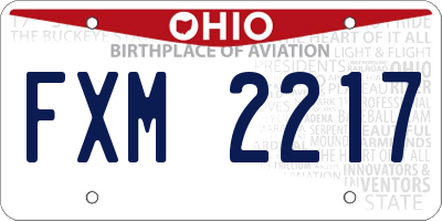 OH license plate FXM2217