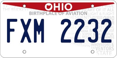 OH license plate FXM2232