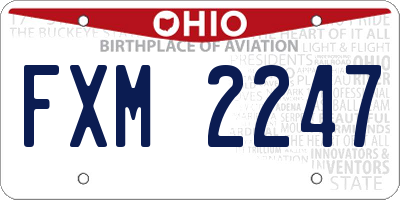 OH license plate FXM2247
