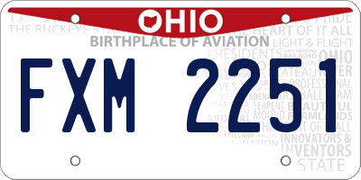 OH license plate FXM2251