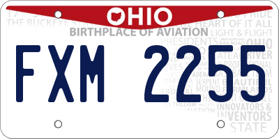 OH license plate FXM2255