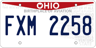 OH license plate FXM2258