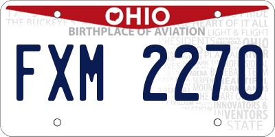 OH license plate FXM2270