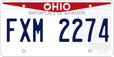 OH license plate FXM2274
