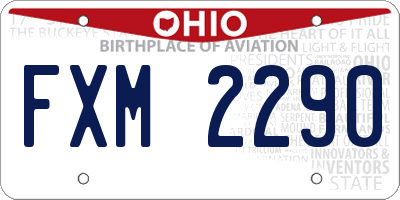 OH license plate FXM2290