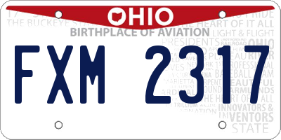OH license plate FXM2317