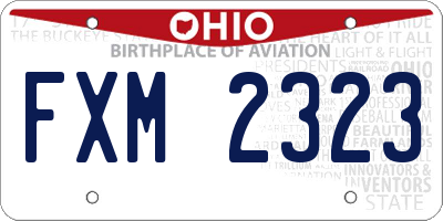 OH license plate FXM2323