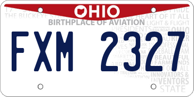 OH license plate FXM2327