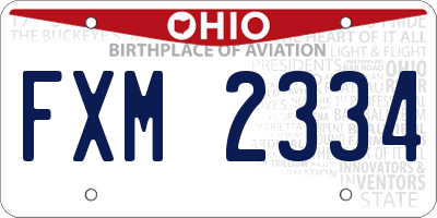 OH license plate FXM2334