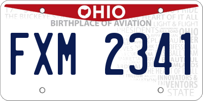 OH license plate FXM2341
