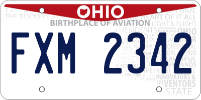 OH license plate FXM2342