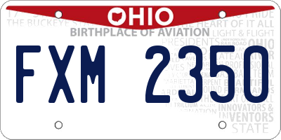 OH license plate FXM2350