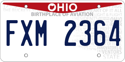 OH license plate FXM2364