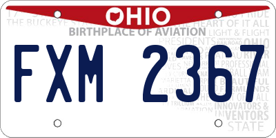 OH license plate FXM2367