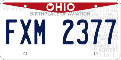 OH license plate FXM2377