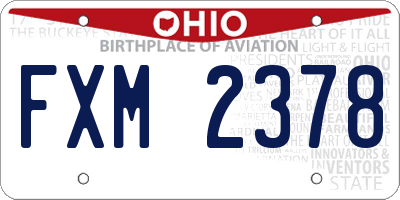 OH license plate FXM2378