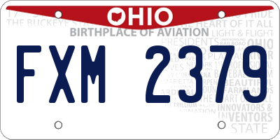 OH license plate FXM2379