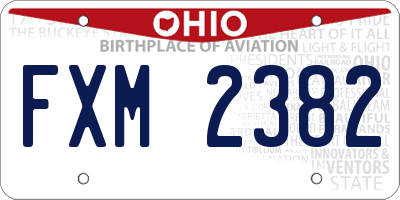 OH license plate FXM2382
