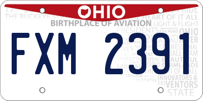 OH license plate FXM2391
