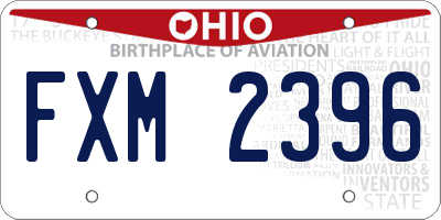 OH license plate FXM2396