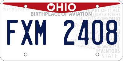 OH license plate FXM2408