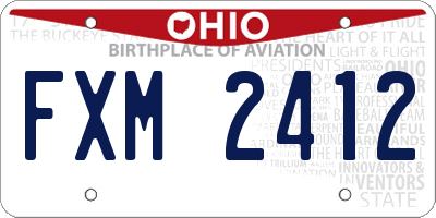 OH license plate FXM2412
