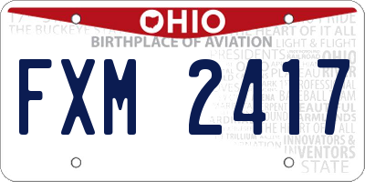 OH license plate FXM2417